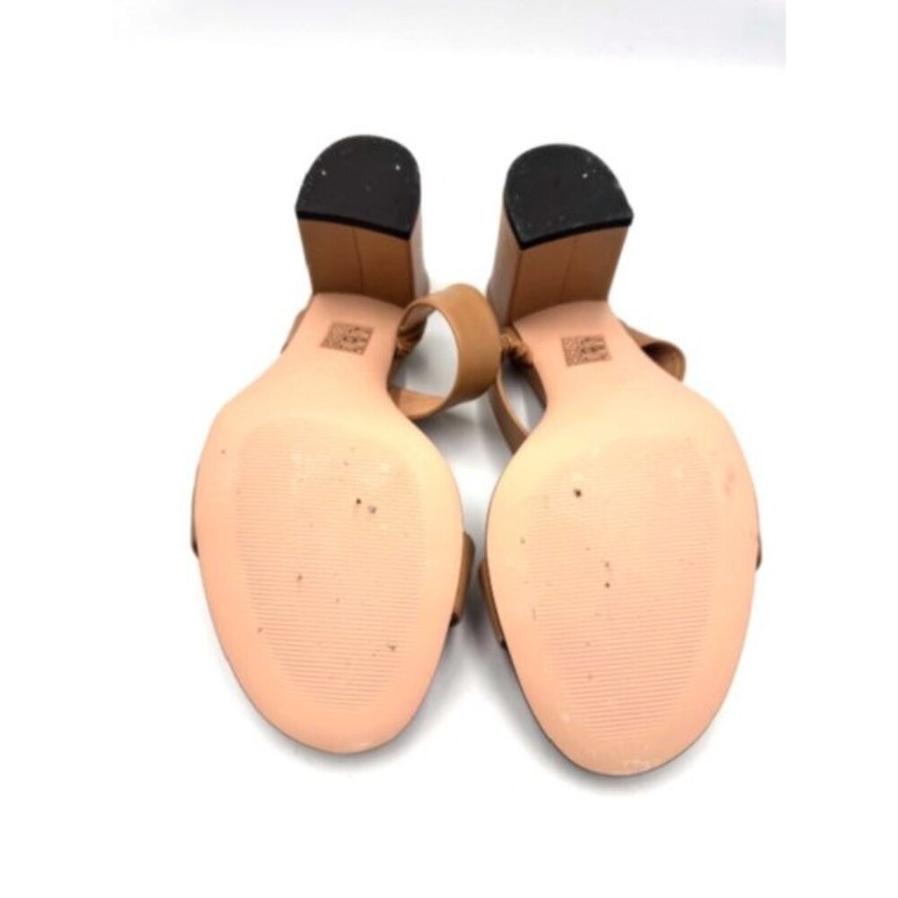 J.Crew Womens light camel Lucie Leather Block Heel Sandals Size 9 w/Box - Picture 11 of 12